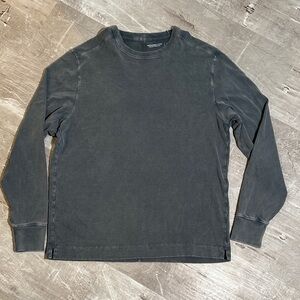 Abercrombie & Fitch Men's Navy Long Sleeve Acid Wash Shirt